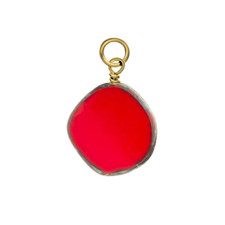 Red Circle Glass Charm