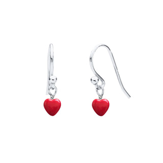 Red Heart Dangle Earrings