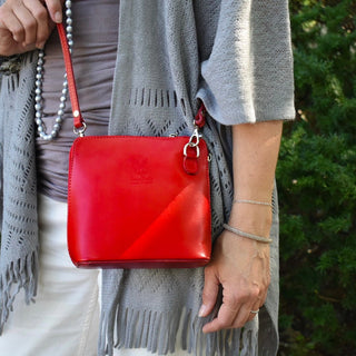 Periwinkle Mini Structured Italian Leather Crossbody Bag