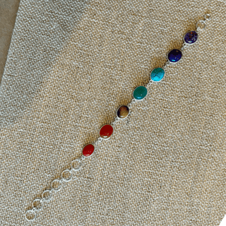 Colorful Rainbow Gemstone Sterling Silver Multi-Stone Bracelet