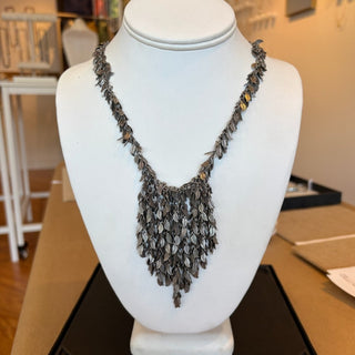 Gold or Silver Leaf Chevron Necklace