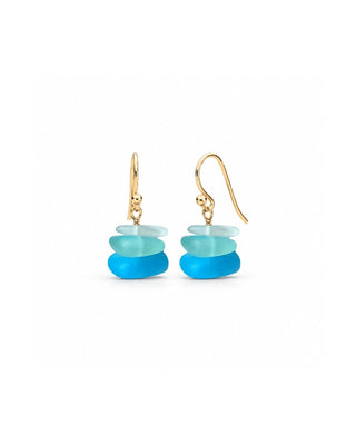 Turquoise Seaglass Inspired Stack Earrings