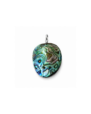 statement abalone shell charm sterling silver on white background