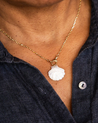 Statement Scallop Shell Charm, Mother of Pearl