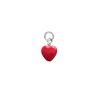 Tiny Red Glass Heart Charm