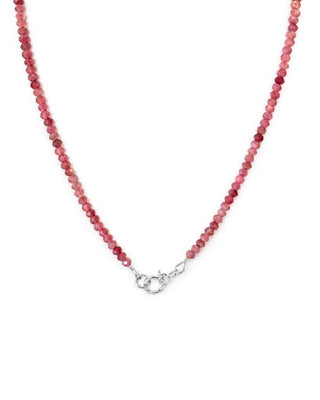 Pink Tourmaline Mini Charm Holder Necklace