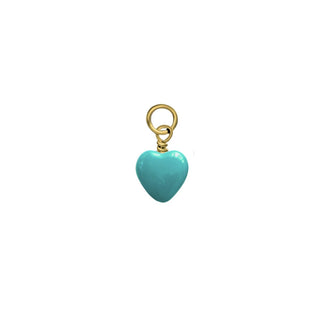 Tiny Turquoise Glass Heart Charm