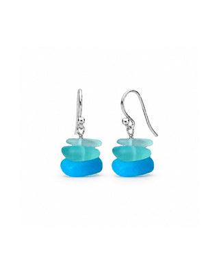 Turquoise Seaglass Inspired Stack Earrings