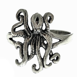 Octopus Tentacle Ring, Sterling Silver