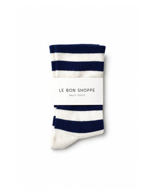 Wide Striped Simple Cotton Ankle Sock