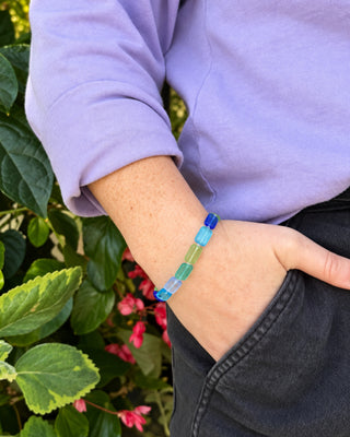 Seaglass Beaded Bracelet, Glass Beaded Bracelet