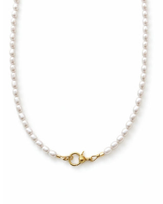 Tiny Pearl Charm Holder Necklace