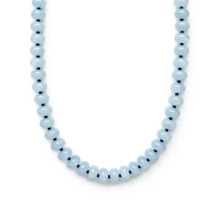 Soft Hydrangea Blue Smoothie Beaded Necklace (2-tone)