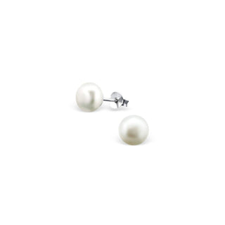 Freshwater Pearl Stud Earrings, Small, 6mm, Sterling