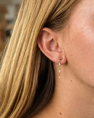 Dotted Enamel Chain “Swag Stud” Earrings