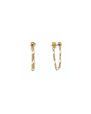 Dotted Enamel Chain “Swag Stud” Earrings
