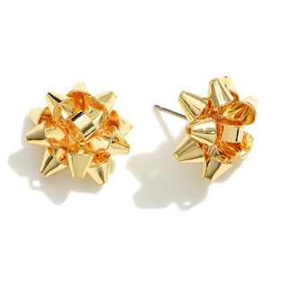 Holiday Gift Bow Stud Earrings