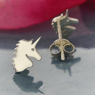 Unicorn Post Earrings, Sterling Silver