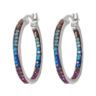 Mosaic Crystal Hoop Earrings