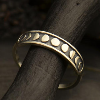 Moon Phase Ring, Sterling Silver