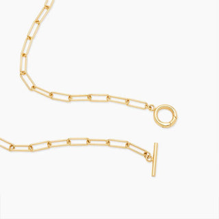 Martha's Vineyard Charm Necklace, Gold Paperclip Chain, Brook + York Collaboration