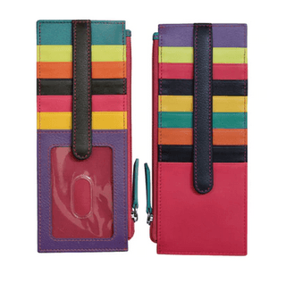 Colorful Leather Double Sided Credit Card Holder