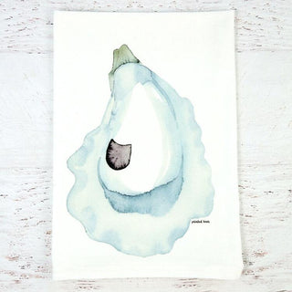 Oyster Tea Towel, Artisan Watercolor Reproduction