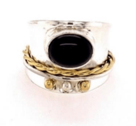 Labradorite Sterling Silver Spinner Ring