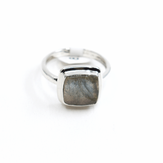 Genuine Labradorite Ring  Bezel set in Sterling Silver