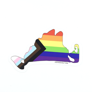 Sticker, Martha's Vineyard With Rainbow