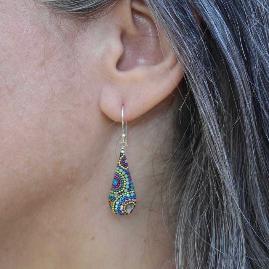Clear Crystal Cluster Earrings with Teardrop – Dames a la Mode