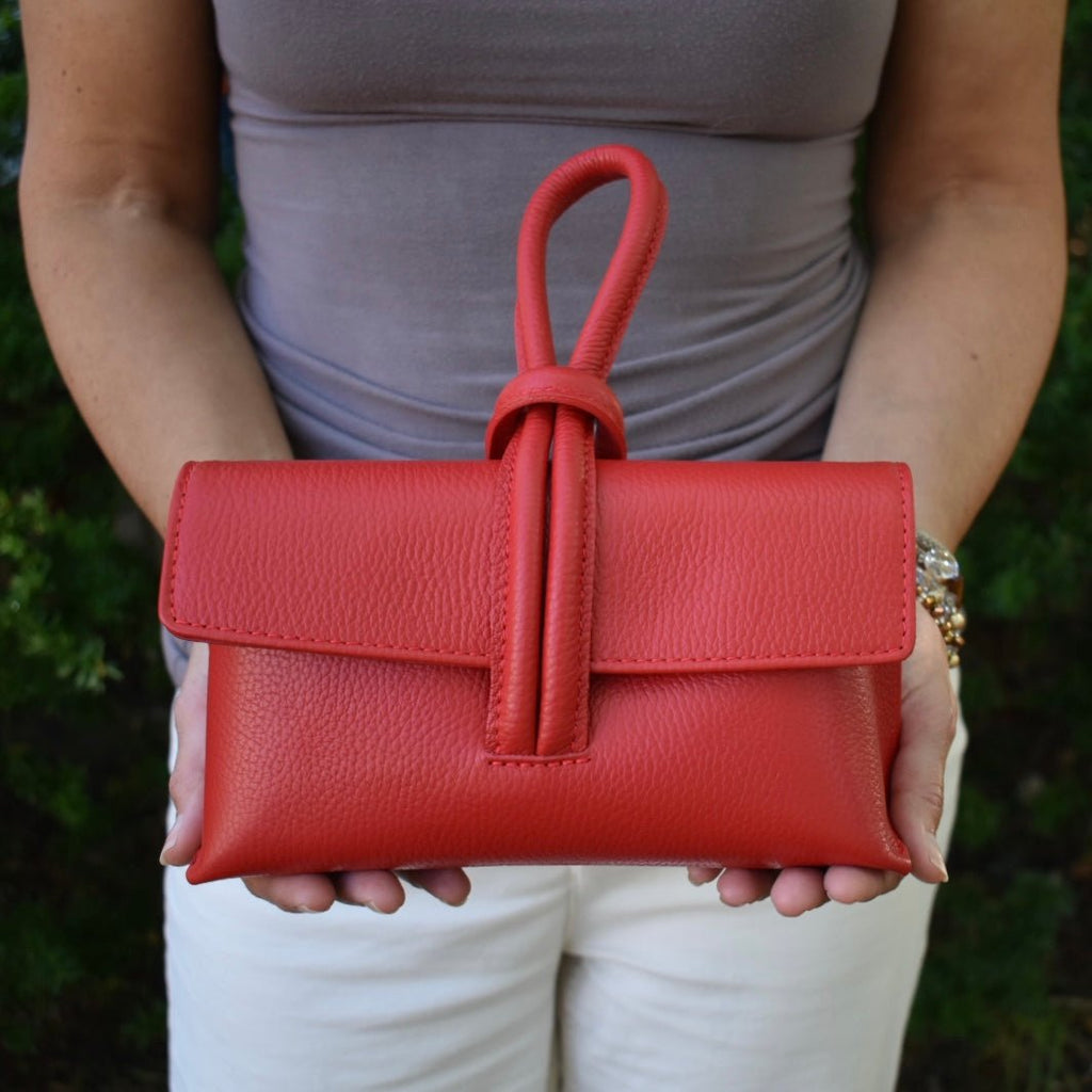 Italian Leather Clutch/Crossbody Bag