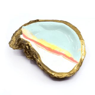 Gilded Oyster Jewelry Dish, Sunset