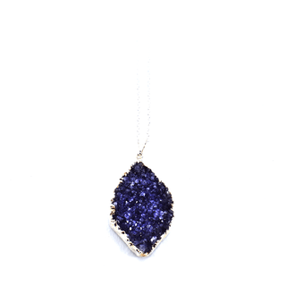 Amethyst Druzy Pendant Necklace, on Silver or Gold, Limited Edition
