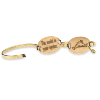 Martha's Vineyard Flip Top Bracelet with Quote, Brass