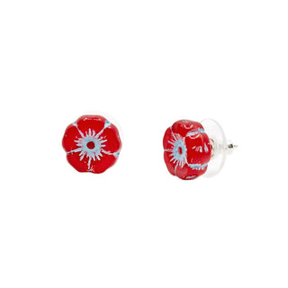 Flower Stud Earrings, Hibiscus