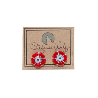 Flower Stud Earrings, Hibiscus