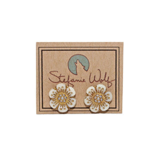 Flower Stud Earrings, Wild Rose