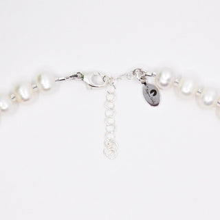 White Freshwater Pearl Necklace, Hand Strung