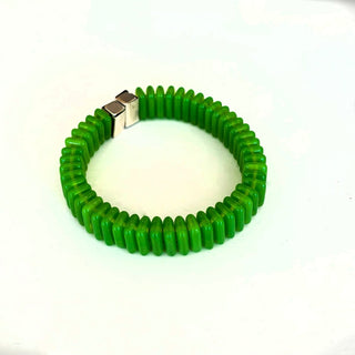 Stack Bracelet in Green with Sterling Slide Clasp, Sample Sale