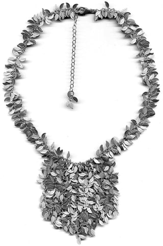 Gold or Silver Leaf Chevron Necklace