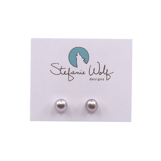 Freshwater Pearl Stud Earrings, Small, 6mm, Sterling