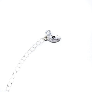 Glass Flower Token Pendant Necklace, Sterling Silver Talisman