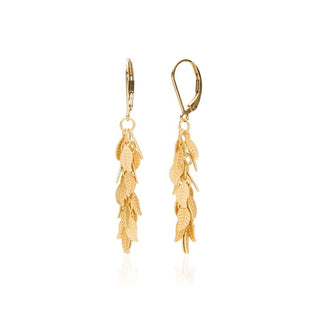 Gold Leaf or Silver Leaf Petite Cluster Earrings