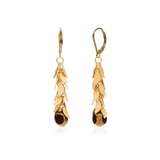 Gold Leaf Fringe Earrings w/ Antique Triangles