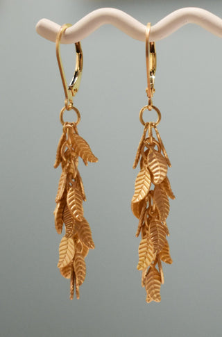 Gold Leaf or Silver Leaf Petite Cluster Earrings
