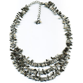Gold or Silver Leaf 3-Strand Necklace