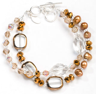 Crystal Gold Medley 2-Strand Bracelet