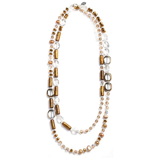 Crystal Gold Medley, Convertible Necklace/Bracelet, 44"