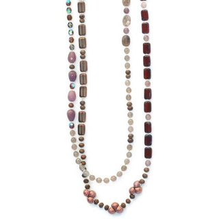 Wine and Chocolate Medley Necklace, 60"